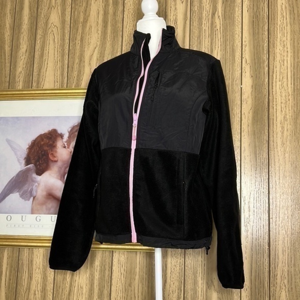 MOUNTAIN FOG BLACK AND PINK WOMANS COAT SIZE LARGE